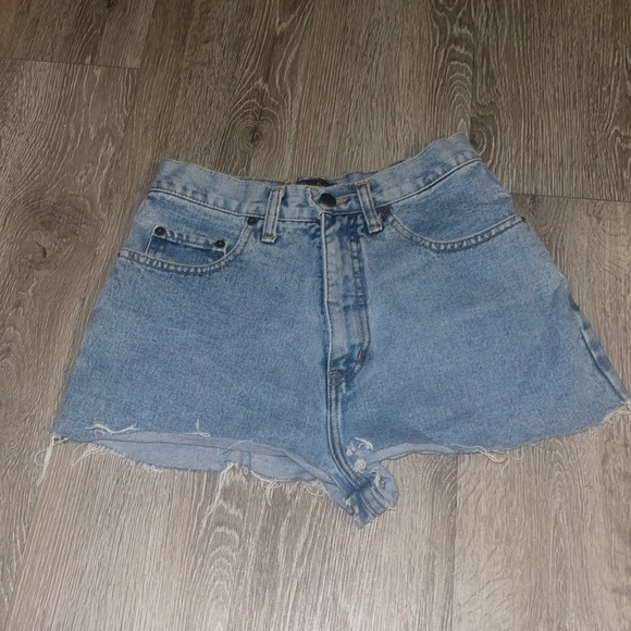 VTG 1990's PEPE Heidi High Rise Jean Shorts SZ 7 / 8 cut pff - Picture 2 of 9